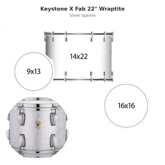 3 fûts Keystone X Fab 22" Wraptite -...