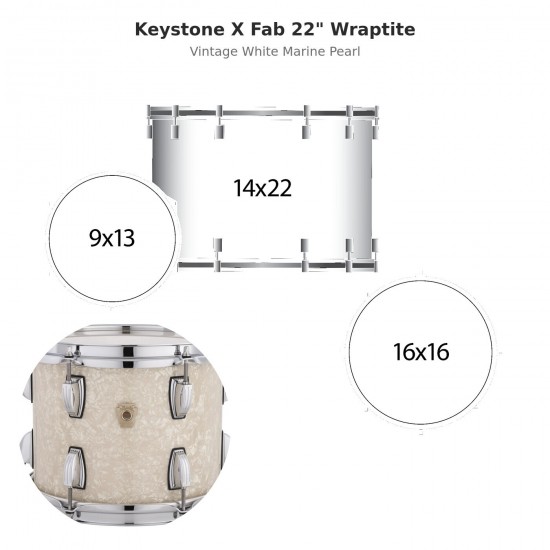 3 fûts Keystone X Fab 22" Wraptite -...
