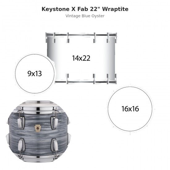 3 fûts Keystone X Fab 22" Wraptite -...