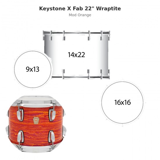 3 fûts Keystone X Fab 22" Wraptite -...