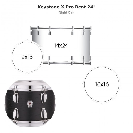 3 fûts Keystone X Pro Beat 24" -...