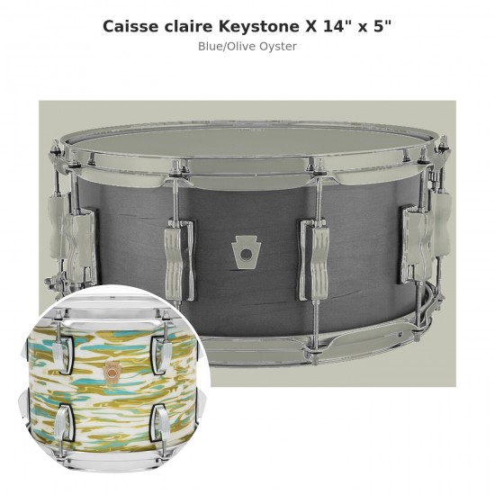 LKS754XX2P Keystone X snare drum 14"...