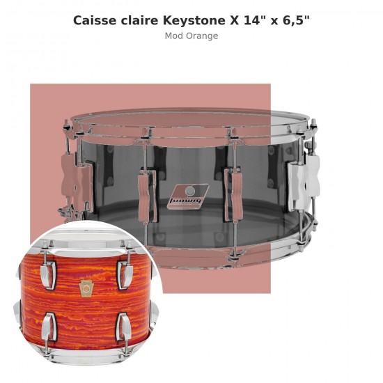 LKS764XX51 Keystone X snare drum 14"...
