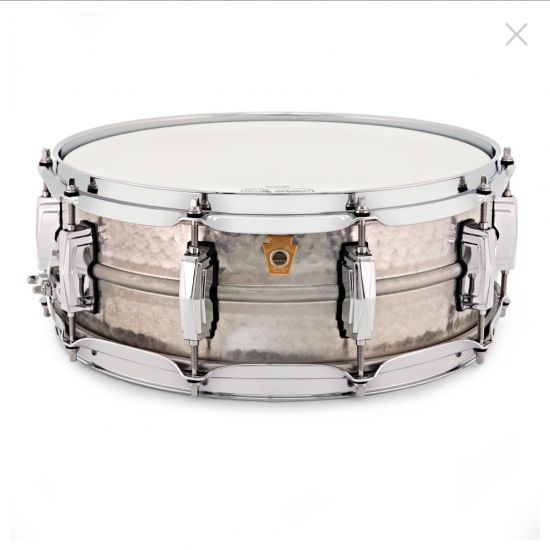 LA404K Acrophonic snare drum 14" x 5" hammered shell, imperial lugs - Patina finish