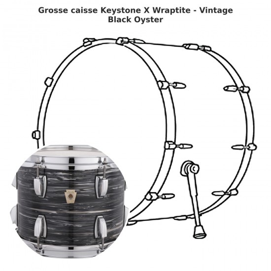 Keystone X bass drum Wraptite -...