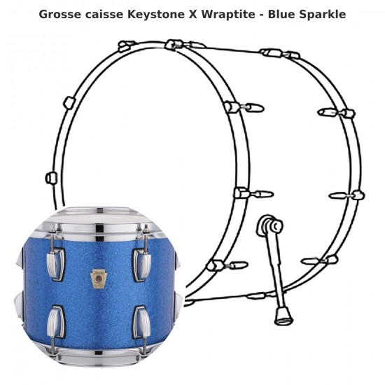 Keystone X bass drum Wraptite - Blue...