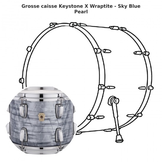 Keystone X bass drum Wraptite - Sky...
