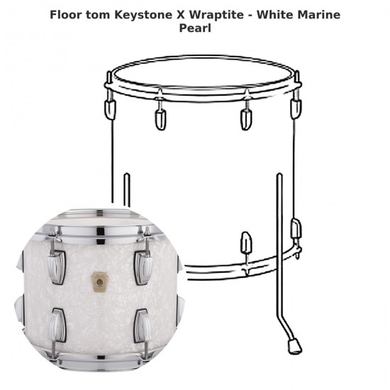 Floor tom Keystone X Wraptite - White...