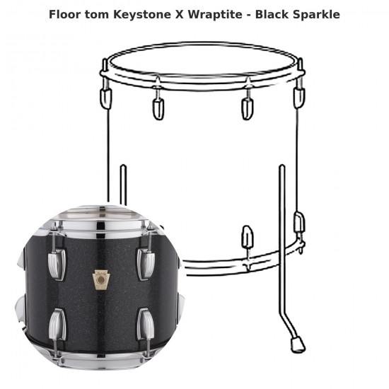 Floor tom Keystone X Wraptite - Black...