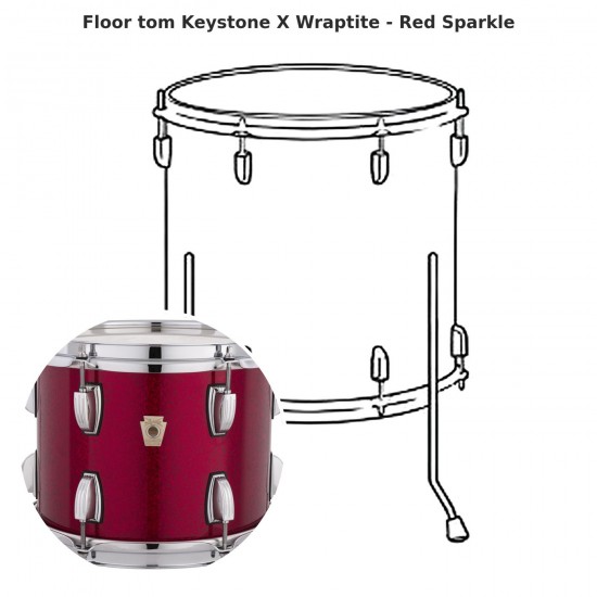 Floor tom Keystone X Wraptite - Red...