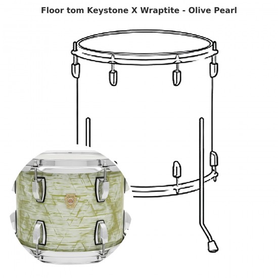 Floor tom Keystone X Wraptite - Olive...