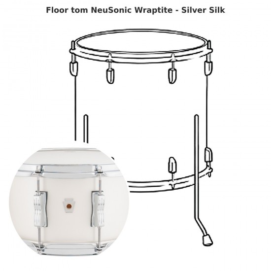NeuSonic floor tom Wraptite - Silver...