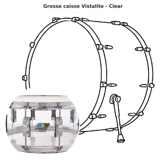 Grosse caisse Vistalite - Clear