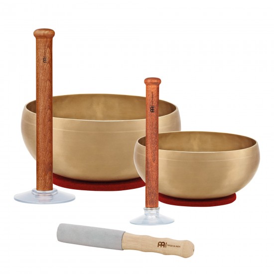 Set of wooden suction-cup handles for singing bowl