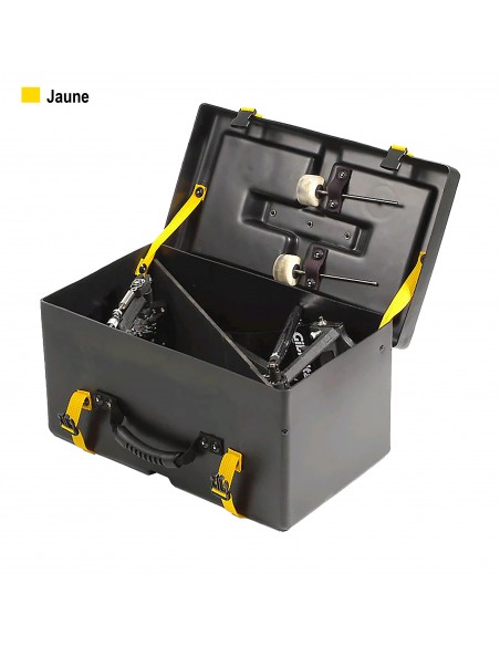 Étui rigide pour double pédale de grosse caisse - Jaune