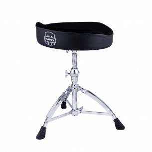 Ergonomic motorcycle-style throne, screw adjustment, velour seat - Black