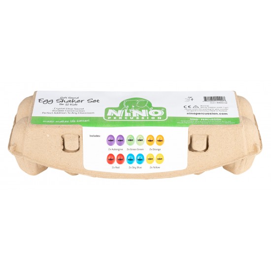 Set of 12 soft-sound egg shakers with box