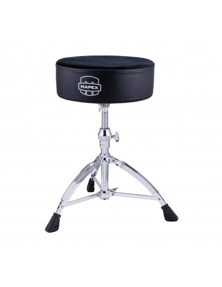 Thick round throne with screw adjustment, velour seat - Black