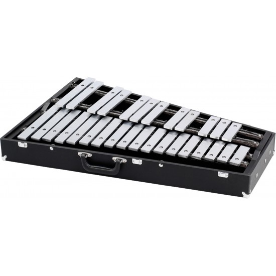Glockenspiel 2,5 octaves - Lames en acier, étui en bois