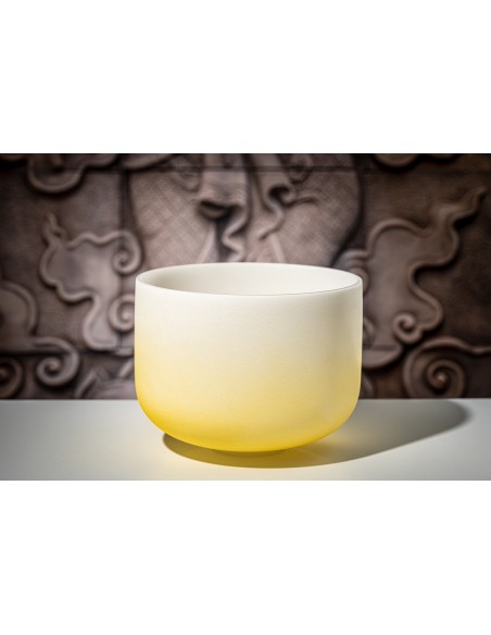 Crystal singing bowl 12" E4 - Frosted yellow
