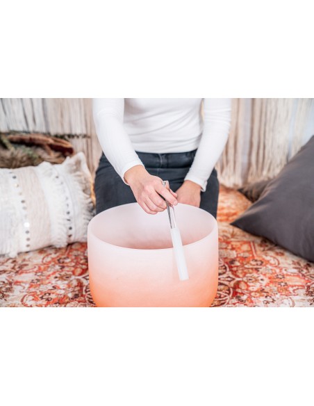 Crystal singing bowl 13" D4 - Frosted orange