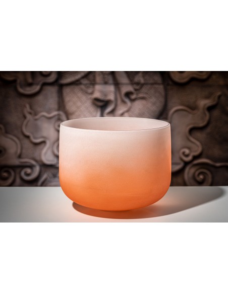 Crystal singing bowl 13" D4 - Frosted orange