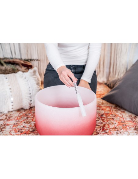 Bol de cristal 14" Do4 - Rouge givré