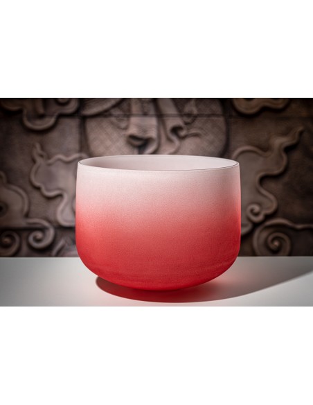 Crystal singing bowl 14" C4 - Frosted red