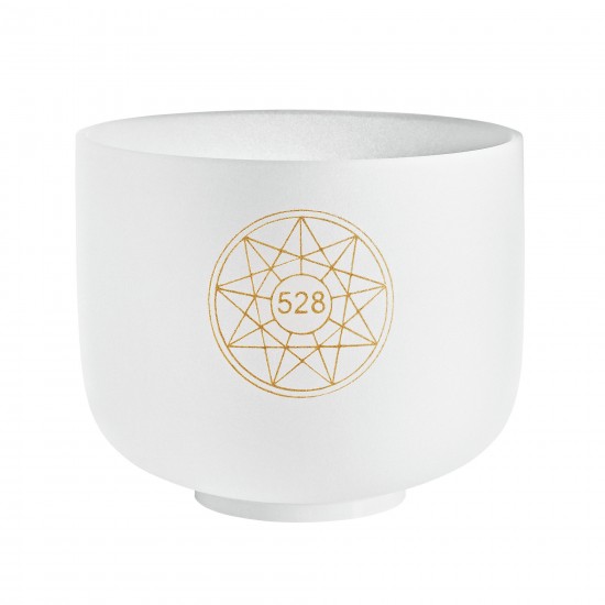Crystal singing bowl 8" 528 Hz - Frosted white