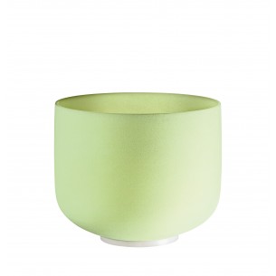 Crystal singing bowl 10" F - Frosted pale green
