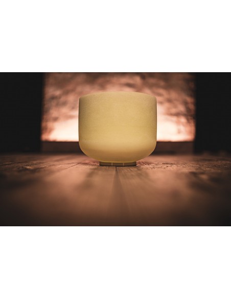 Crystal singing bowl 10" F - Frosted pale green