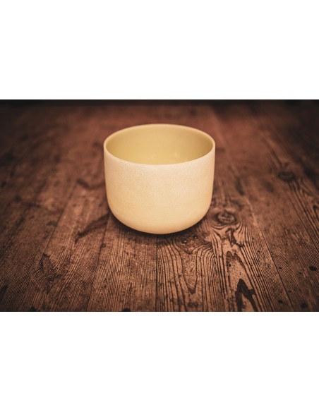 Crystal singing bowl 10" F - Frosted pale green