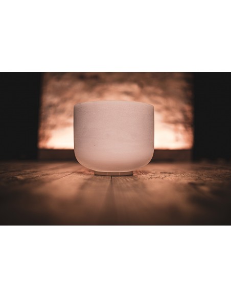 Crystal singing bowl 10" F - Quartz and rose quartz