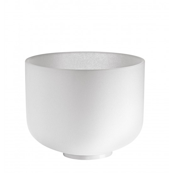 Crystal singing bowl 10" F - Frosted white