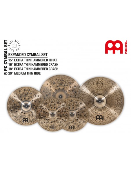 Set de cymbales Pure Alloy Custom 15" / 16" / 18" / 20" - Smoked-bronze, brillante