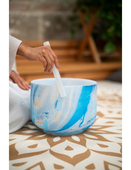 Bol de cristal marbré 10" La4 - Bleu