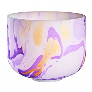 Marbled crystal singing bowl 10" B4 - Violet