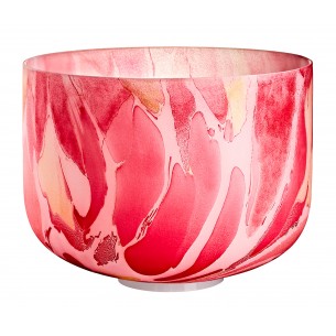 Marbled crystal singing bowl 10" C4 - Red