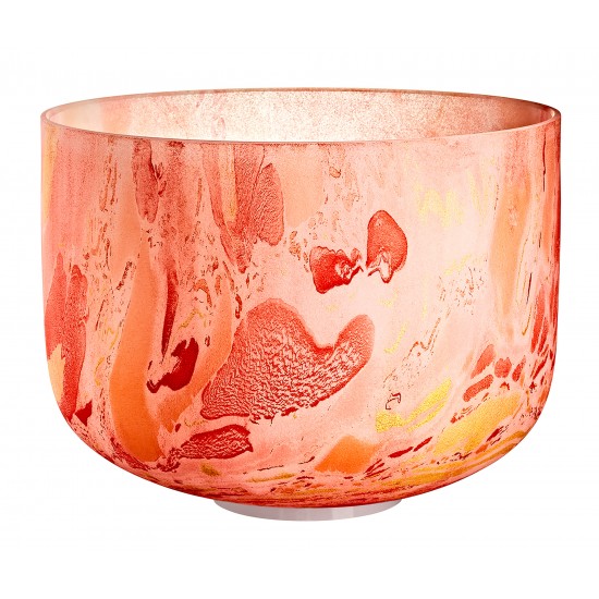 Marbled crystal singing bowl 10" D4 - Orange