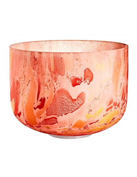 Marbled crystal singing bowl 10" D4 - Orange