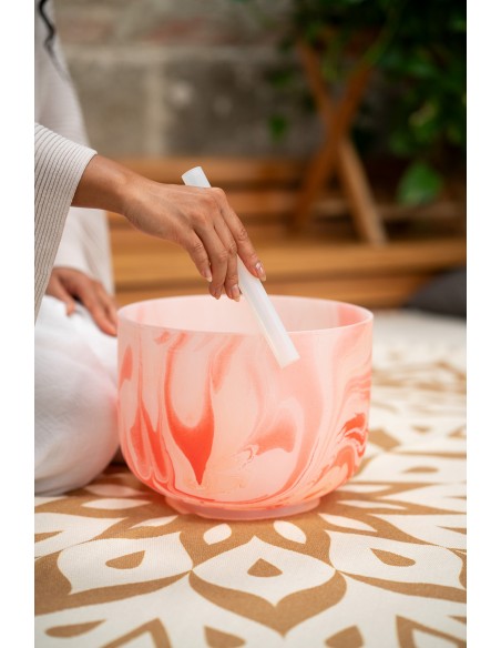 Bol de cristal marbré 10" Ré4 - Orange