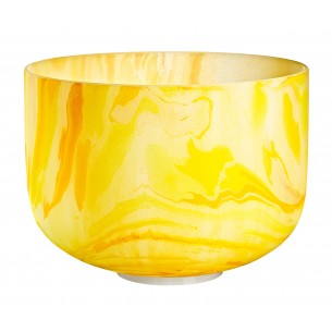 Marbled crystal singing bowl 10" E4 - Yellow