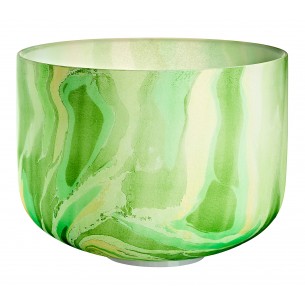 Marbled crystal singing bowl 10" F4 - Green