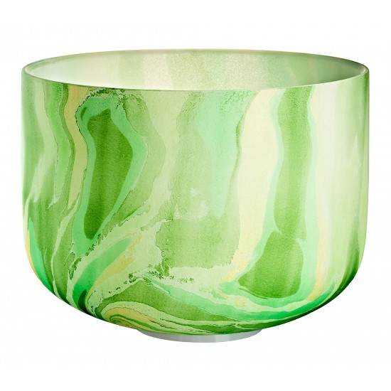 Marbled crystal singing bowl 10" F4 - Green