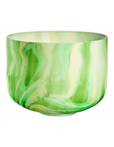 Marbled crystal singing bowl 10" F4 - Green