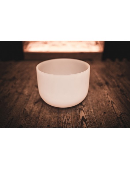 Crystal singing bowl 11" F - Frosted white