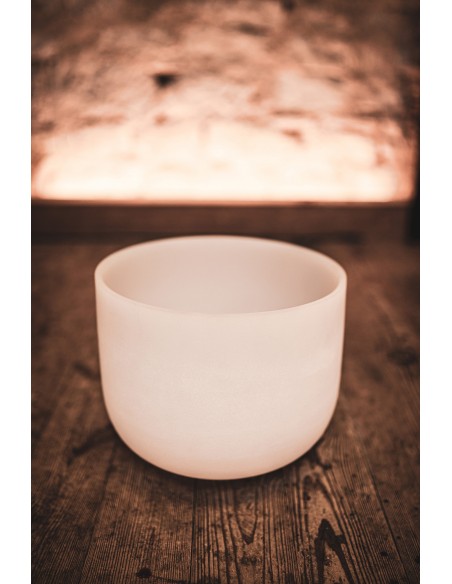 Bol de cristal 12" Ré - Blanc givré