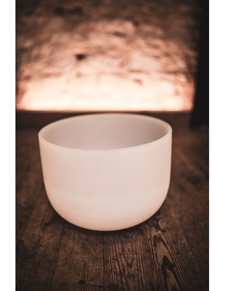 Bol de cristal 13" Ré - Blanc givré