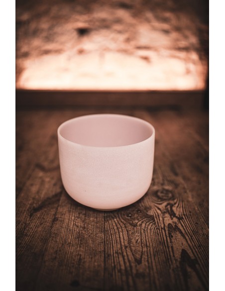 Crystal singing bowl 8" B4 - Quartz and amethyst