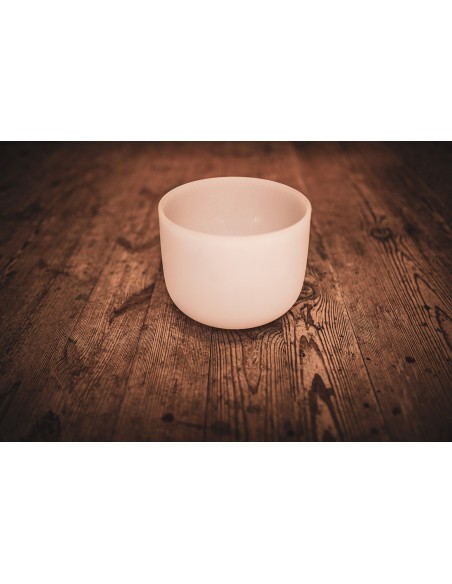 Crystal singing bowl 8" F - Frosted white